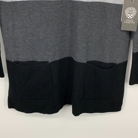 Vince Camuto Sweater Colorblock Knit Two-Pocket Long Sleeve NWT - Picture 4 of 9